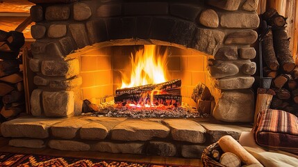 Wall Mural - A collection of elegant fireplaces showcasing various styles and designs, each featuring unique architectural elements and materials. The range includes classic, modern, and rustic designs, 