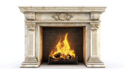 Wall Mural - A collection of elegant fireplaces showcasing various styles and designs, each featuring unique architectural elements and materials. The range includes classic, modern, and rustic designs, 