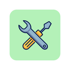 Poster - Car repair line icon. Mechanic tools, instrument, wrench. Car service concept. Can be used for topics like garage, maintenance, service station