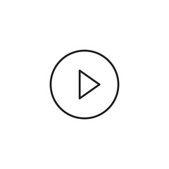 Poster - Play Icon vector illustration. Play button sign linear illustration for web and app..eps