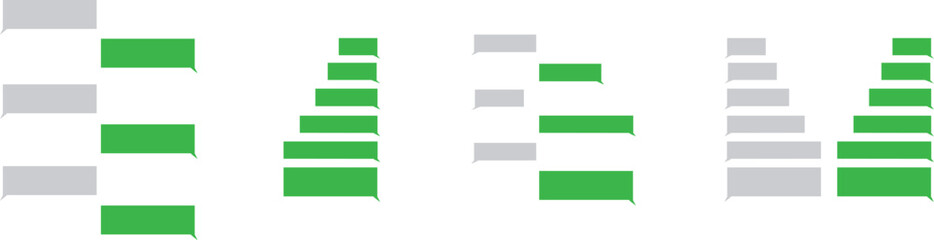 Aufkleber - set of chatting sms with green message bubbles. text messaging. smartphone, mobile phone template re
