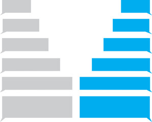 Aufkleber - chatting sms with blue message bubbles. text messaging. discussion. smartphone, mobile phone templat