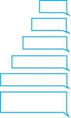 Poster - Chatting SMS with blue message bubbles. Text Messaging. Discussion. Smartphone, Mobile Phone Template realistic line vector. Place your own text to the message isolated on transparent background.