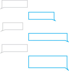 Poster - Chatting SMS with blue message bubbles. Text Messaging. Discussion. Smartphone, Mobile Phone Template realistic line vector. Place your own text to the message isolated on transparent background.