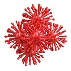 Poster - 3D Illustration of Colorful SARS on White Background