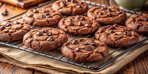 Homemade chocolate cookies fresh out of the oven , cookies, homemade, baking, chocolate, delicious, sweet, dessert, treat