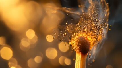 Poster - Burning Matchstick With Sparkles.