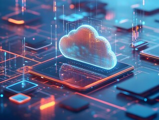 Poster - seamless cloud computing network connecting smartphones tablets and laptops for efficient global dig