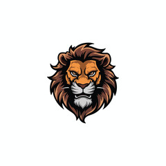 Lion head logo animal vector template illustration