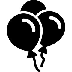 Sticker - balloon for party decorate solid icon