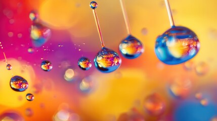 Canvas Print - Water Drops on a Colorful Background