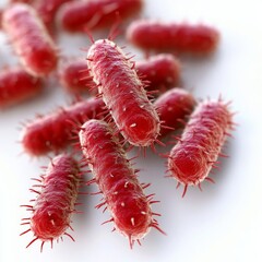 Poster - 3D Illustration of Colorful Bacteria on White Background