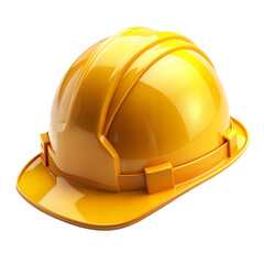 Yellow hard hat isolated on transparent background