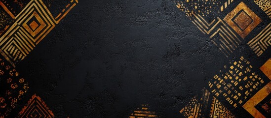 Wall Mural - Abstract Gold Geometric Design on Black Background