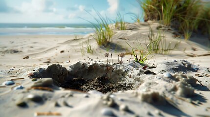 Poster - A little seaside organism exploiting the sand close to the soil hole