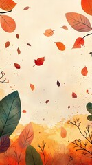 Wall Mural - Autumn theme 9:16 background image