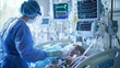 © M.Daim - The patient is being treated in the ICU.