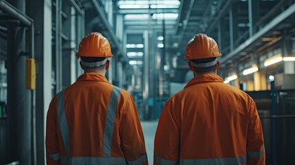 photo of an industrial technician discussing the production process as he walks into a manufacturing