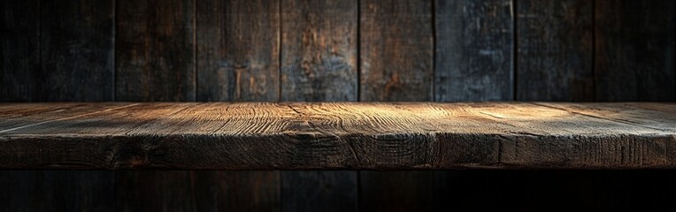 Wall Mural - Dark Wooden Table Textured Background