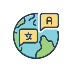 Sticker - Color illustration icon for foreign language