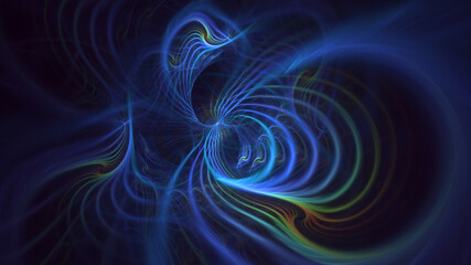 Wall Mural - 3D manual rendering abstract fractal light background. Its not AI Generatd illustration.