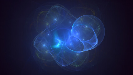 Wall Mural - 3D manual rendering abstract fractal light background. Its not AI Generatd illustration.
