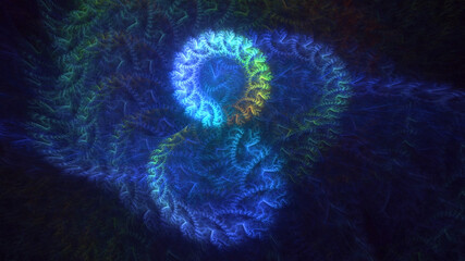 Wall Mural - 3D manual rendering abstract fractal light background. Its not AI Generatd illustration.