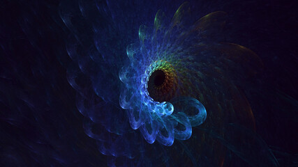 Wall Mural - 3D manual rendering abstract fractal light background. Its not AI Generatd illustration.