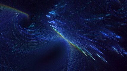 Wall Mural - 3D manual rendering abstract colorful fractal light background. Its not AI Generatd illustration.