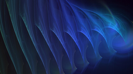 Wall Mural - 3D manual rendering abstract colorful fractal light background. Its not AI Generatd illustration.