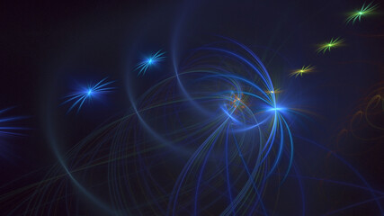 Wall Mural - 3D manual rendering abstract colorful fractal light background. Its not AI Generatd illustration.
