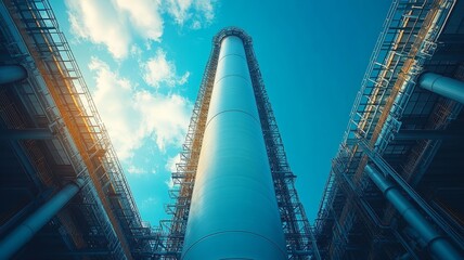 Towering industrial structure against the sky