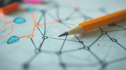 Poster - Mind mapping on paper with a pencil helps visualize connections between concepts, enhancing comprehension and recall.
