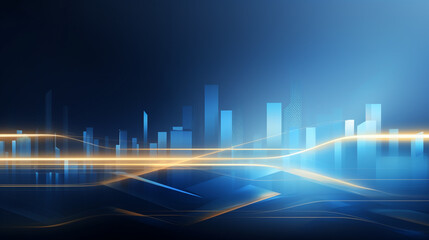 Dark blue business digital high tech city design for banner background