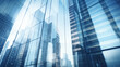 © halo - High-rise business buildings with glass facades in the background.
