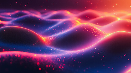 Wall Mural - A colorful, abstract image of a wave with a purple and orange hue. The image is full of bright colors and has a dreamy, otherworldly feel to it