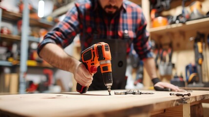 Poster - The drill's versatility extends to home improvement projects, from installing shelves to assembling furniture