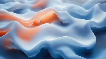 Poster - A blue and orange wave with a white background. The blue and orange colors create a sense of movement and energy