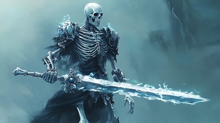 Sticker - a skeleton warrior