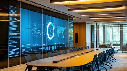 Poster - A beautiful circle graph displayed on a large screen in a modern conference room