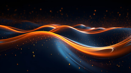 Wall Mural - Abstract digital artwork featuring a dynamic wave