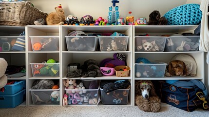 Poster - What are some creative storage solutions for keeping pet toys, food, and supplies organized