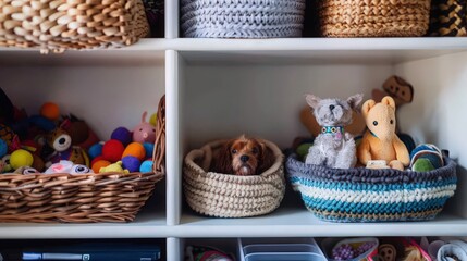 Poster - What are some creative storage solutions for keeping pet toys, food, and supplies organized