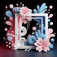 Sticker - A Captivating Display of Whimsical Colors and Forms: Explore the Depths of Artistic Creation with This Striking Floral Art Piece