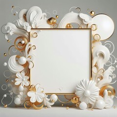 Sticker - A Stunning Work of Art: An Elegant Frame Adorned with Whimsical Flourishes and Golden Accents, Perfect for Any Special Occasion Display.