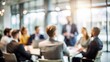 © Mari - Unfocused Corporate Brainstorming - Out-of-focus background of a corporate brainstorming session.