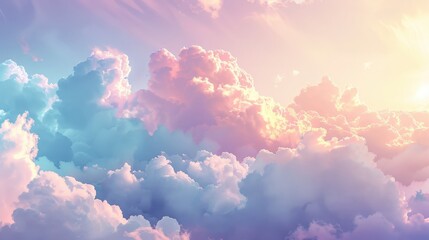 Poster - Design a product background featuring a soft, cloudy sky