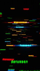 Poster - Neon Year Numbers in Motion on a Black Background