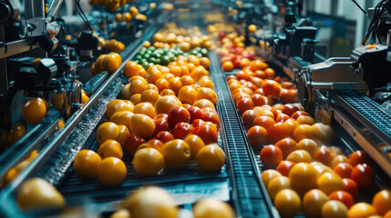 High-resolution cameras inspecting food products for export