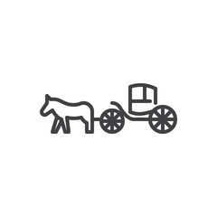 Wall Mural - Horse-Drawn Carriage line icon